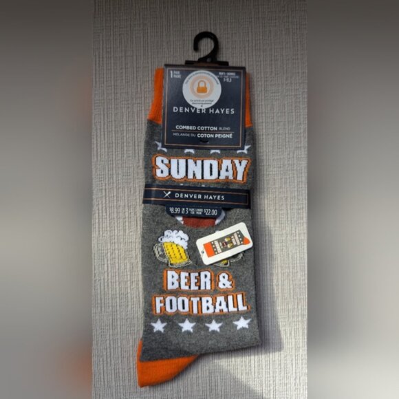 Brand New Mens Sunday Beer & Football Socks - Size 7-11.5 - Picture 2 of 2